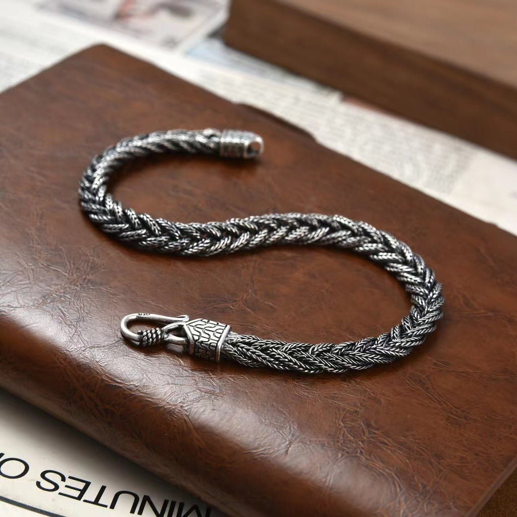 The Sovereign Viking Vajra Braided Link Chain // Solid 925 Silver