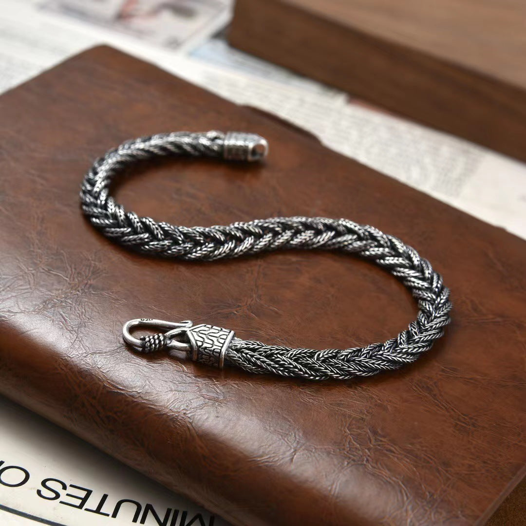 The Sovereign Viking Vajra Braided Link Chain // Solid 925 Silver