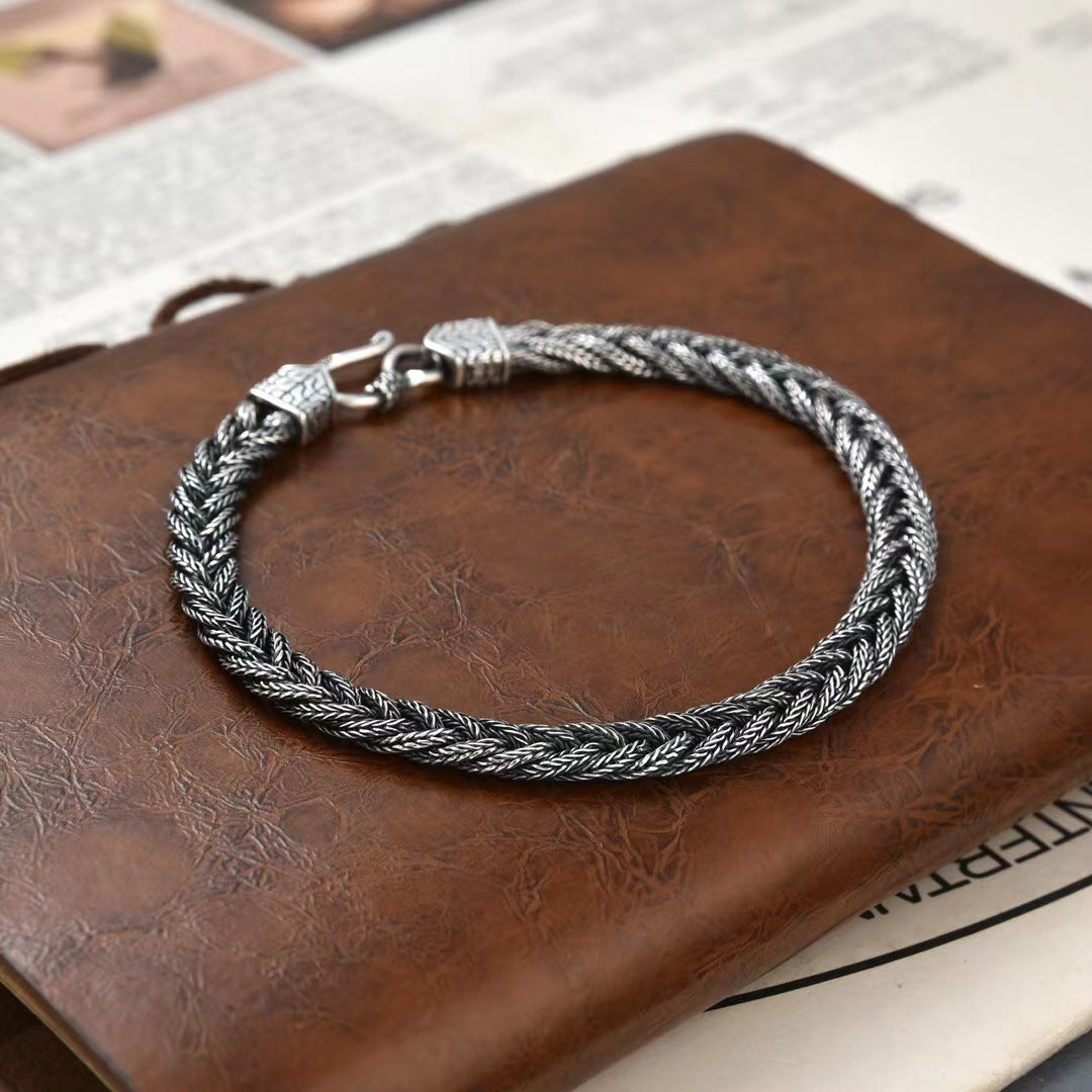 The Sovereign Viking Vajra Braided Link Chain // Solid 925 Silver