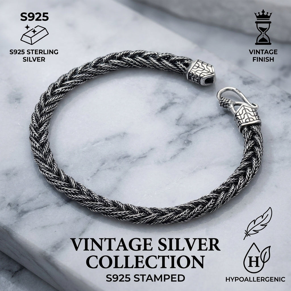 The Sovereign Viking Vajra Braided Link Chain // Solid 925 Silver