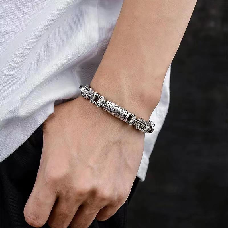 The Rock Sovereign Geometric Link Bracelet // Solid 925 Silver